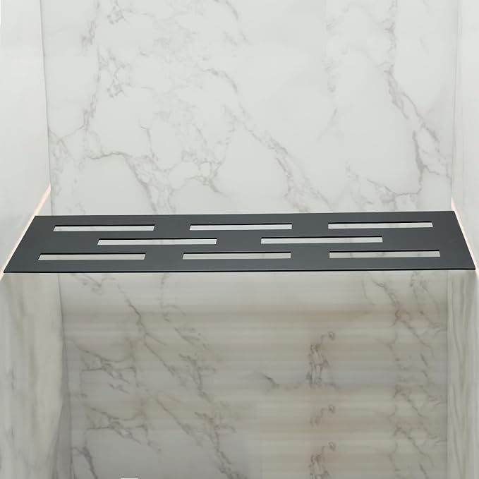 11.81 Inch Shower Niche Shelf for Prefabricated Tile Niches SUS304 Stainless Steel Shower Shelf for Tile Prefab Niche (Black)