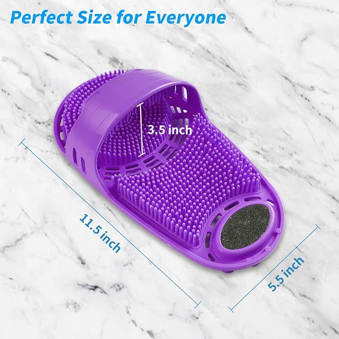 Silicone Shower Foot Scrubber Personal Foot Massage and Cleaning with Soft Silicone Bristles and Non-Slip Suction Cups, Foot Scrubbers for Use in Shower Men and Women (1PCS Violet)
