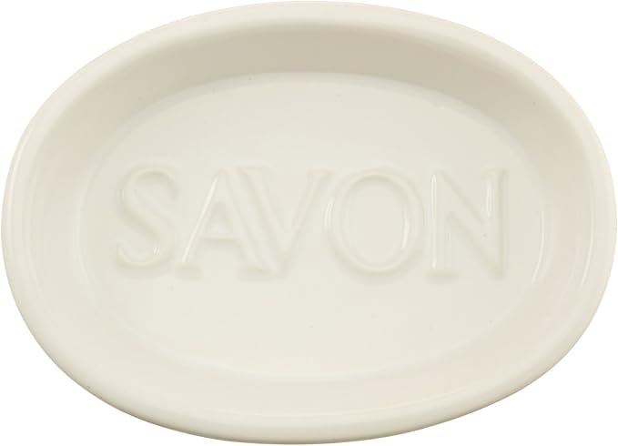 Abbott Collection Oval Savon Soap Dish | Ceramic, White, Dishwasher Safe, 5"L