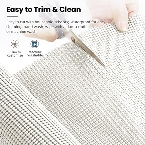 BAGAIL Non-Adhesive Shelf Liner, Thick Strong Grip Drawer Liners for Kitchen Cabinets, Heavy-Duty Easy Cut Cabinet Liners for Shelves, Pantry, Bathroom Cupboards - 17.5" x 20FT, White