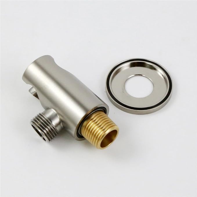 Hand Held Shower Holder with Hose Connector for Shower System Faucet Set,Shower Wand Holder Wall Mount,Handheld Shower Handle Sprayer Holder Attachment,Shower Hose Adapter Brushed Nickel