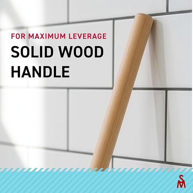 SteadMax 3 Heavy Duty Toilet Plungers, Double Thrust Rubber Cup Wood Handle