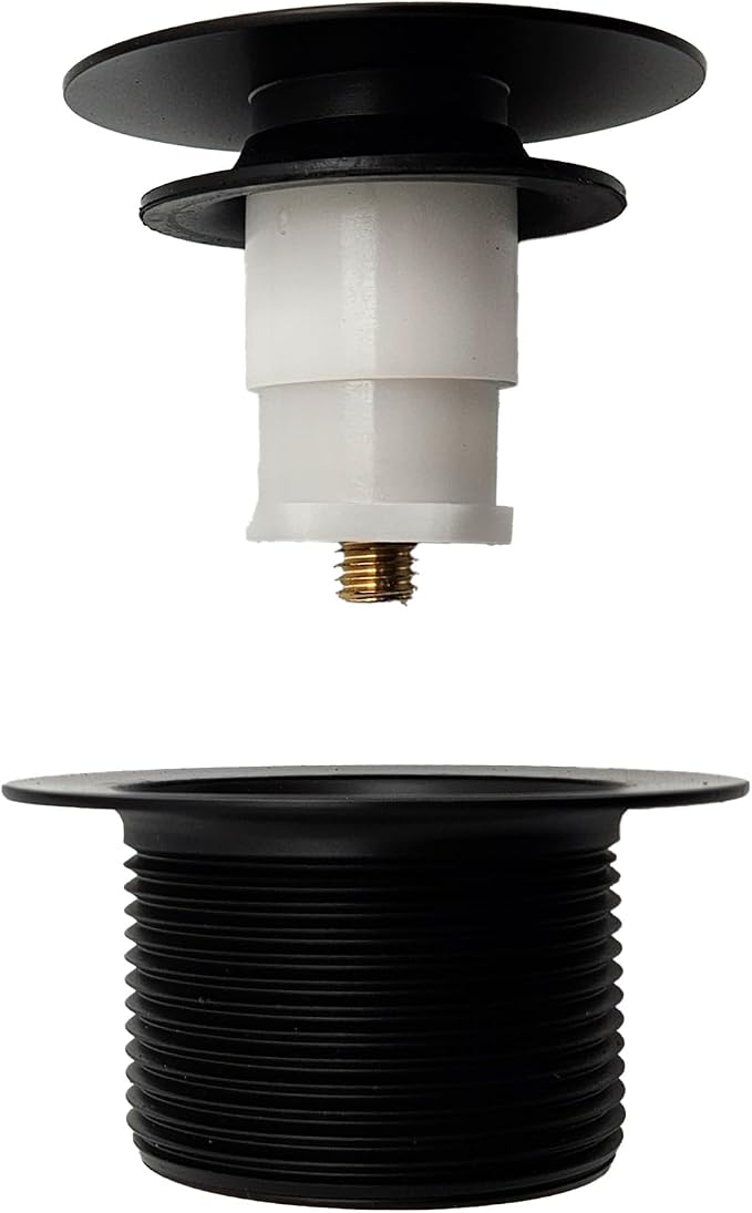Westbrass D398R-62 1-1/2" NPSM Coarse Thread Mushroom Tip-Toe Bathtub Drain Stopper, Matte Black