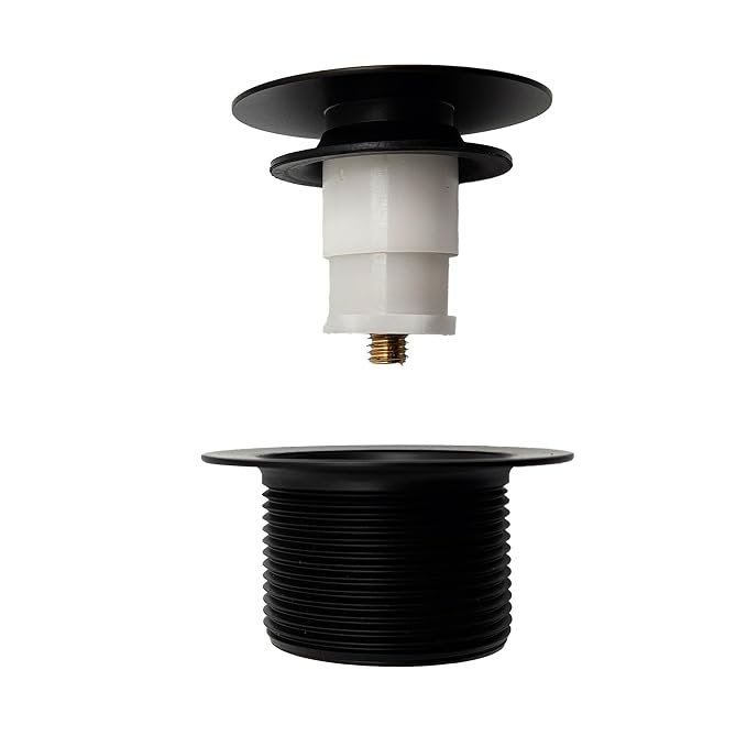 Westbrass A398R-62 1-1/2" NPSM Coarse Thread Mushroom Tip-Toe Bathtub Drain Stopper, Matte Black