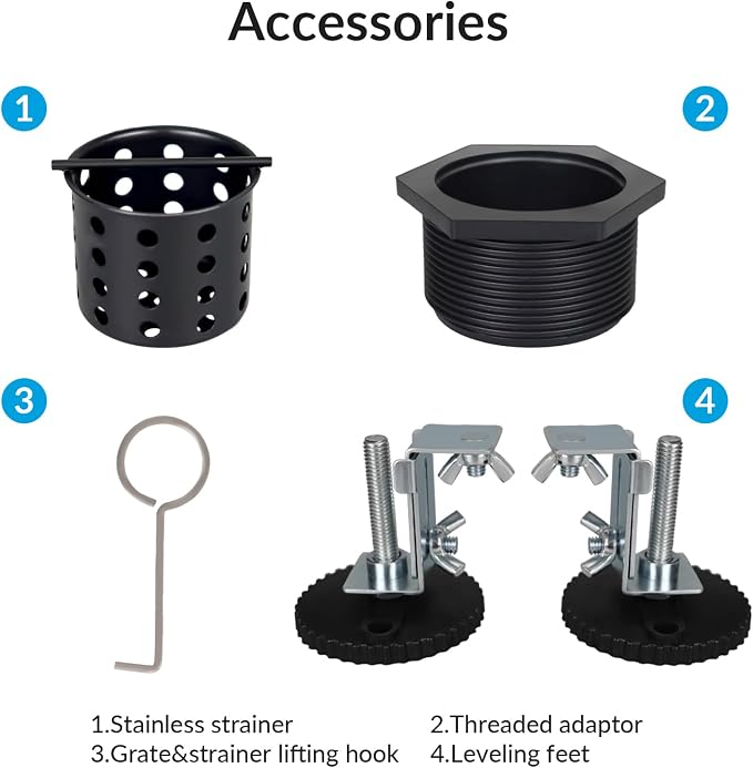28 Inch Linear Shower Drain Bathroom Kitchen Matte Black Floor Drain Removable Capsule Pattern Cover Accessories Shower Drain 304 Stainless Steel Drain with Hair Strainer Adjustable Leveling Feet