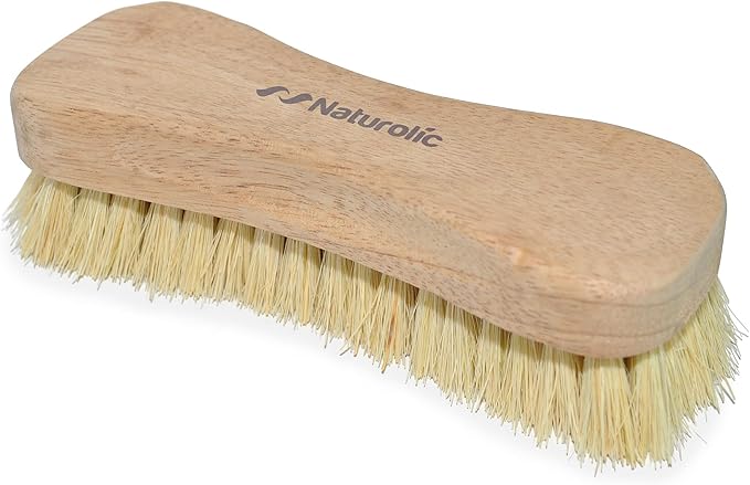 All-Natural Wooden Scrub Brush Set – 12 Pack | Tampico Bristle Scrub Brushes for Cleaning | Soft Floor Scrubber for Tile, Grout, Bathroom, Kitchen & Delicate Surfaces | Commercial Cleaning Supply