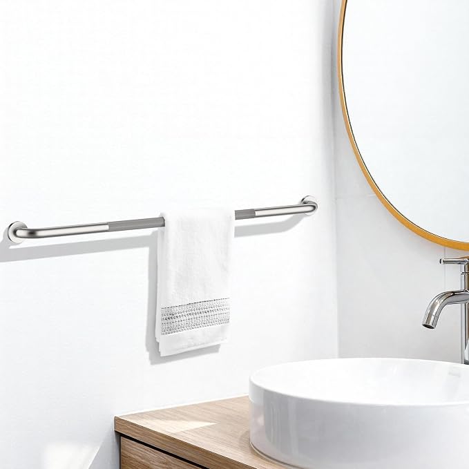 2 Pack Shower Grab Bar 48 Inch, ZUXET Brushed Nickel Extra Long Handicap Grab Bar w/Knurled Grip, Stainless Steel Bathroom Handrail for Toilet Shower Bathtub, Anti-Slip Support Bar for Seniors Elderly