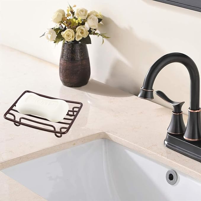 Bar Soap Dish Holder for Shower Bathroom Stainless Steel Rust Proof Self Draining, Bronze-1 Pack