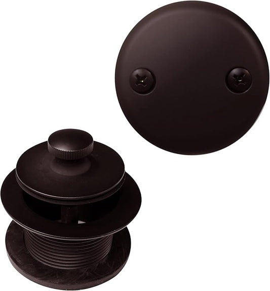 Westbrass Twist & Close Tub Trim Set with Two-Hole Overflow Faceplate, Oil Rubbed Bronze, D94-2-12