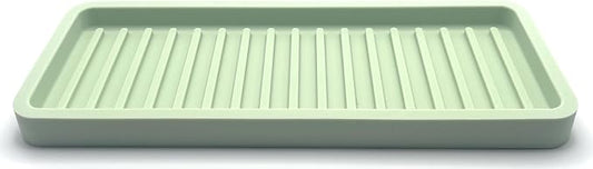 Silicone Sink and Surface Organizer Tray, Sponge Holder, Vanity Tray, Trivet | Heat Safe, Dishwasher Safe, for Bathroom and Kitchen Organization (Pistachio, 9"x3.5")