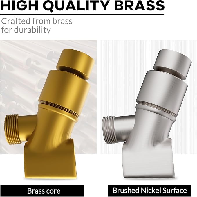 All Metal Handheld Shower Head Holder, Adjustable Shower Wand Holder with Universal Shower Arm Mount and Brass Pivot Ball, for Connecting Shower Arm and Shower Hose