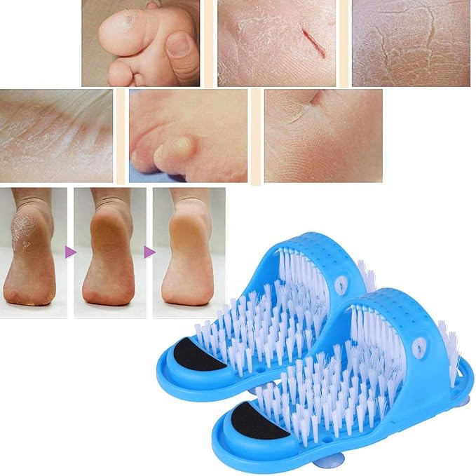 LUITON 2 Pack Foot Scrubber Massager Scrub Feet Cleaner Washer Brush for Shower Spa Massage Floor Slipper for Exfoliating Cleaning Foot