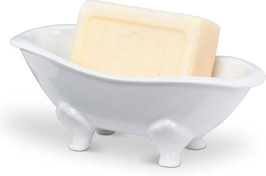Abbott Collection Bathtub Soap Dish | Porcelain, White, 6"L