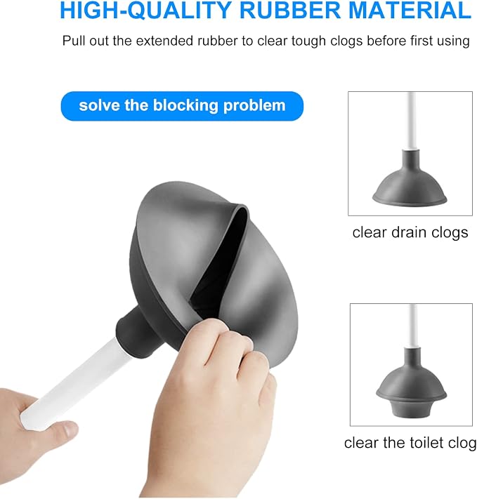 SetSail Toilet Brush and Plunger Set, Semi-Hidden Toilet Plungers, White | Heavy Duty Toilet Bowl Brush and Holder for Bathroom Toilet Plunger and Brush Set for Deeply Cleaning