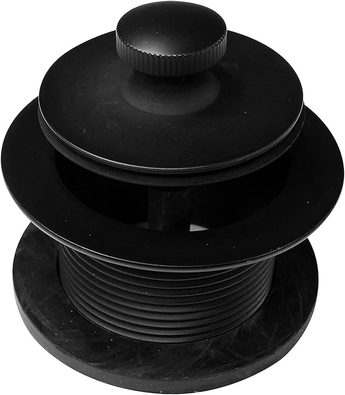 Westbrass D3324-62 1-1/2" NPSM Pull & Drain Bathtub Plug, Coarse Thread, Matte Black
