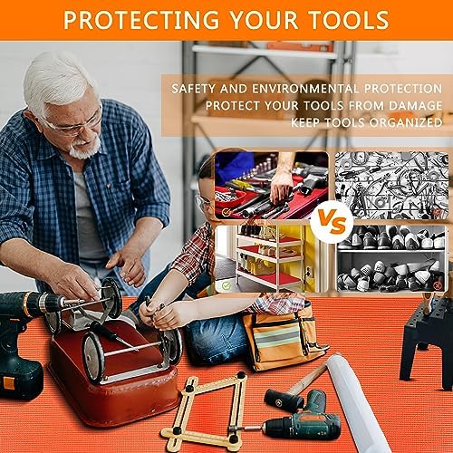 Foam Toolbox Liner Drawer Liner, Non-Slip Shelf Liners 16" W x 72" L Orange