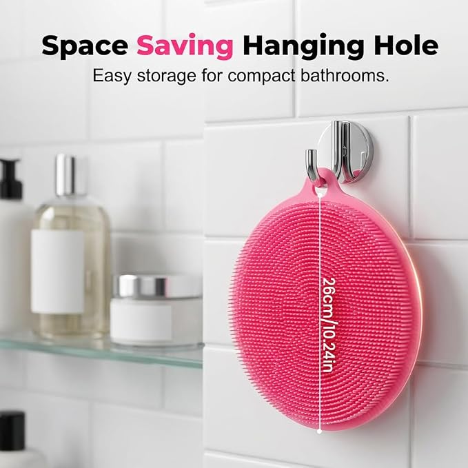 Silicone Shower Foot Scrubber Mat,2025 New Back Exfoliating Bath Wash Pad Wall Mounted Anti-Slip Suction Cups Foot Scrubber,Deep Cleaning Brush Back Massager Pad for Women Men (C-Purple)