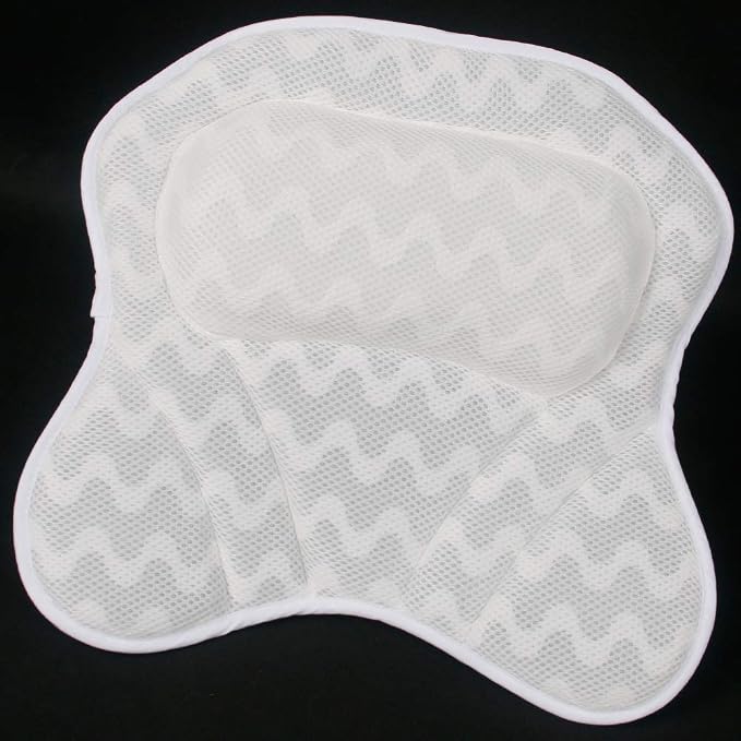 Bath Pillow with Large Non-slip Suction Cups, Ergonomic Bathtub Cushion for Neck, Back & Shoulder Support Bath Accessories for Jacuzzi, Hot Tub
