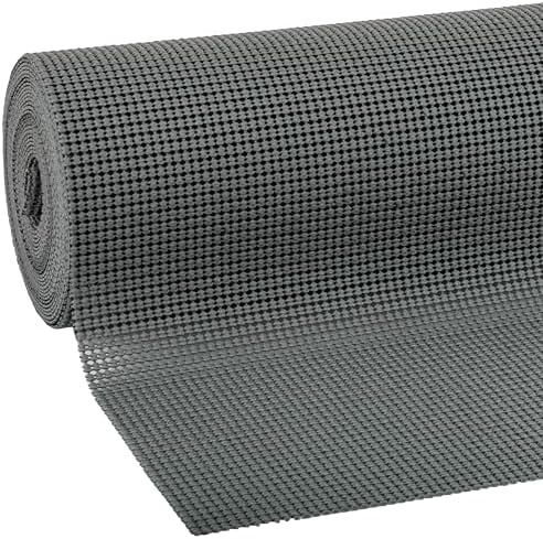 EasyLiner Select Grip Shelf Liner - Easy to Install & Cut to Fit - Non Slip, Non Adhesive, Drawer Shelf & Cabinet Liner for Kitchen, Bathroom, Pantry Cupboards - 12in. x 24ft. - Dark Grey (Pack of 4)