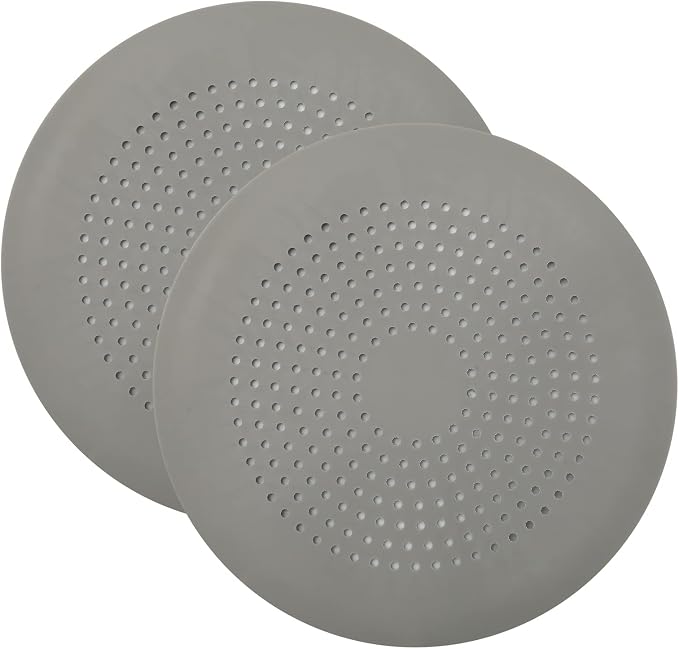 2-Pack Drain Hair Catcher Durable Silicone Hair Stopper Shower Drain Covers Easy to Install and Clean Suit for Bathroom Bathtub and Kitchen（Grey）