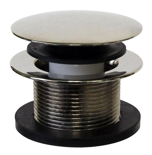 Westbrass A398R-05 1-1/2" NPSM Coarse Thread Mushroom Tip-Toe Bathtub Drain Stopper, Polished Nickel
