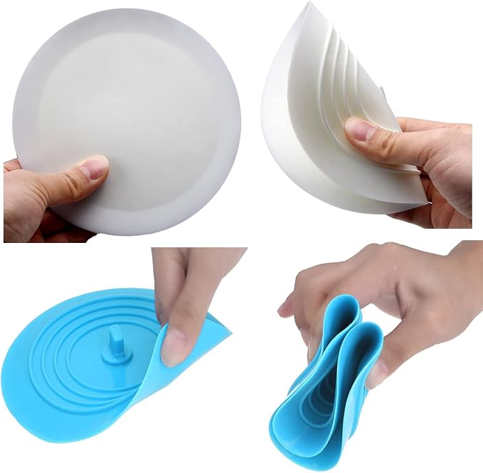 V-TOP Bath Tub Drain Stopper 2 Pack, 6 inch Silicone Drain Cover Tub Plug | Universal Flat BathTub Drain Cover Sink Stopper, Shower Drain Plug for Kitchen, Bathroom Tub Accessories and Laundry