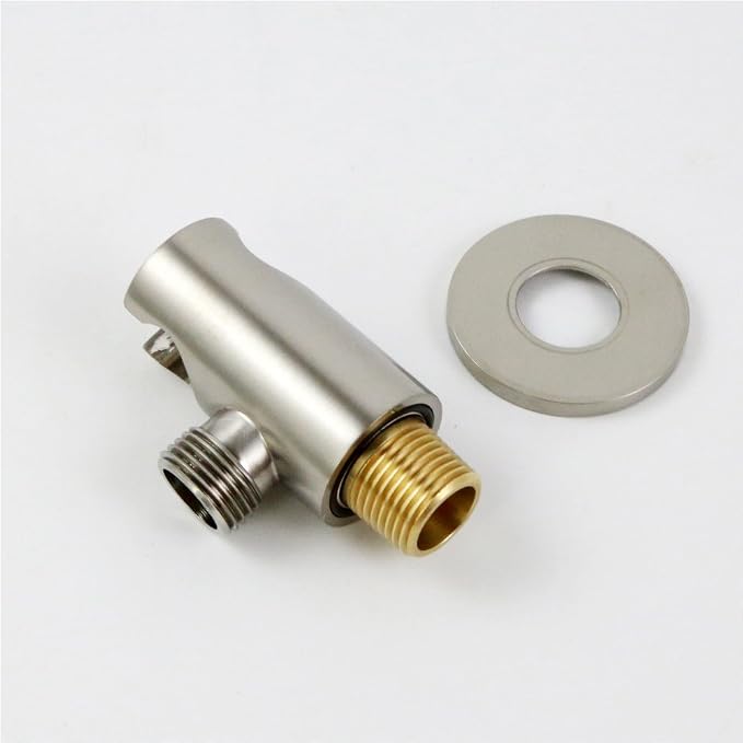 Hand Held Shower Holder with Hose Connector for Shower System Faucet Set,Shower Wand Holder Wall Mount,Handheld Shower Handle Sprayer Holder Attachment,Shower Hose Adapter Brushed Nickel