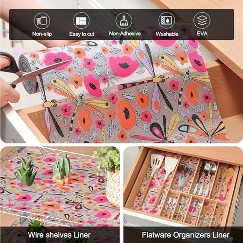 Cooyes Shelf Liner Non-Adhesive Cabinet Drawer Liner for Kitchen 17.5"x360"