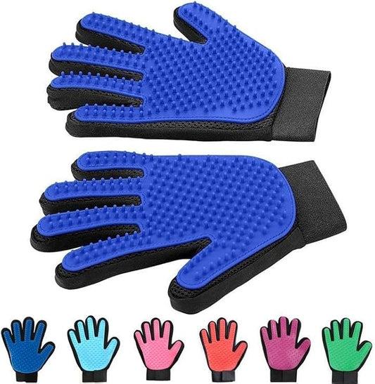 Pet Hair Remover Grooming Glove for Pet Dog Cat for Bath Hair Removal Cleaning Silicone Rubber (Rose) RH