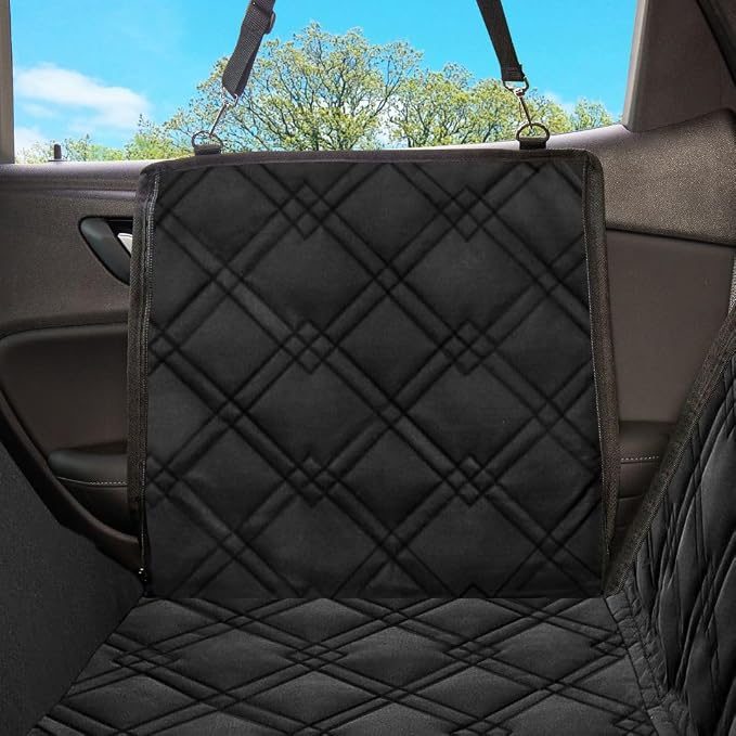 Dog Car Seat Cover, X-Large Heavy Duty Pet Seat Cover for Back Seat, Extra Padded Non-Slip Dog Hammock, Water-Resistant Back Seat Protector for Cars Trucks and SUVs (64” W x 60" L)