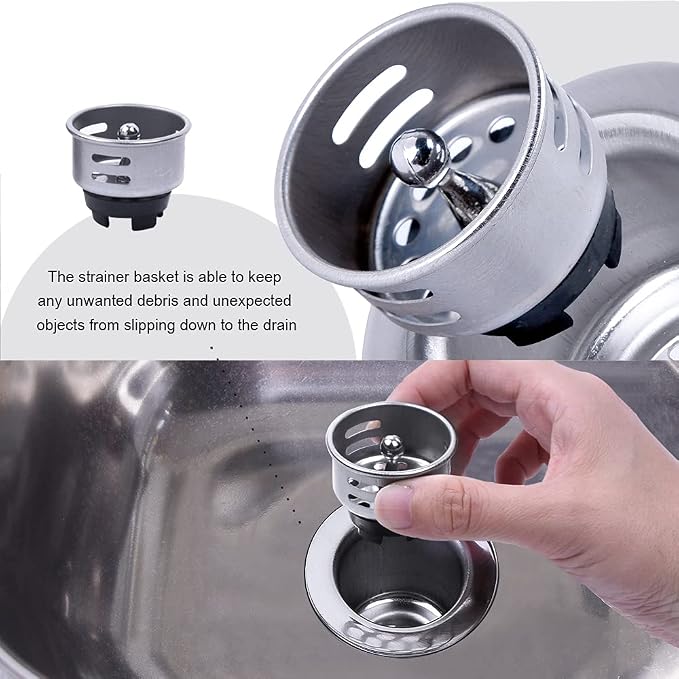 Junior Duo Bar/Pre Sink Stainless Steel Strainer Assembly W/Basket Strainer