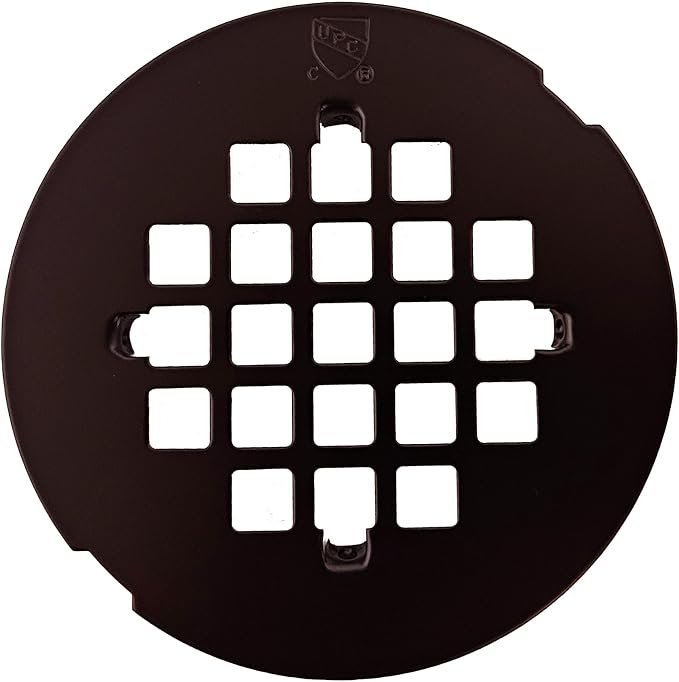 Westbrass D319-2-12 4-1/4" OD Casper Style Brass Snap-in Shower Strainer Grid Drain Cover, Oil Rubbed Bronze (2-Pack)
