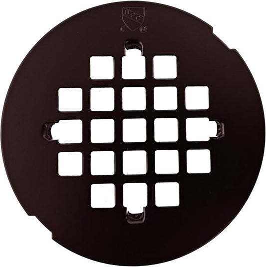 Westbrass 4-1/4" OD Casper Brass Snap-In Shower Strainer Grid, Oil Rubbed Bronze, D319-12
