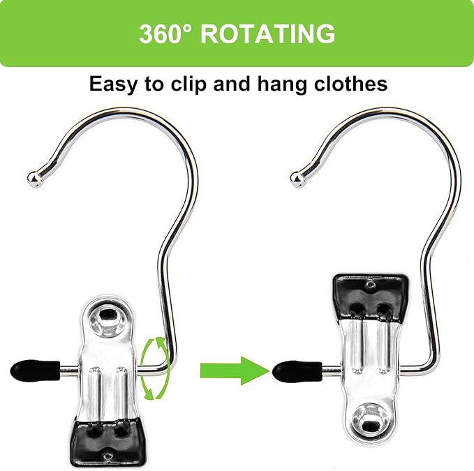 Boot Hangers Clips, 100 Pack Black Laundry Hooks Hanging Clips Clothes Pins Closet Hanger Organizer Clamps Socks Towel Clips