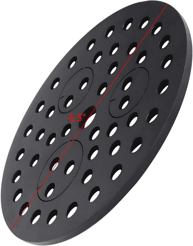 6-1/2 inch Drain Cover with Integrated Ports, Floor Drain with Removable Round Disc, 6.5" Garage Drain Cover Replacement Solution, Floor Strainer, 1PCS