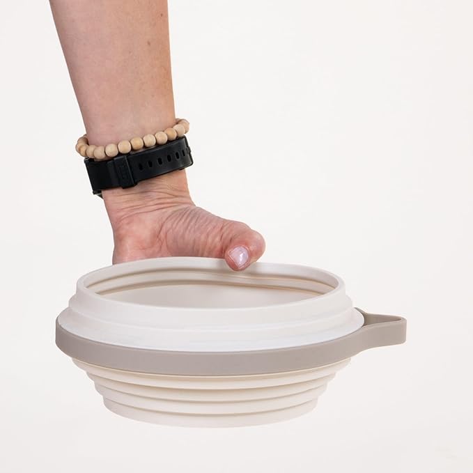 Nomad Large Collapsible Travel Dog Bowl - 4 Cup BPA-Free Silicone for Medium & Large Dogs, Portable, Food & Water, Dishwasher Safe - Sand