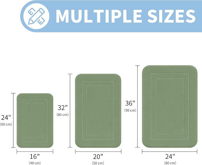Cupic Cupid Memory Foam Bath Mat 24"×36", Non Slip Bathroom Rugs，Sage Green | Soft Touch, Cushioned Comfort, Non Slip Bathroom Mat, Super Absorbent & Quick Dry, Machine Washable for Shower, Tub & Vanity