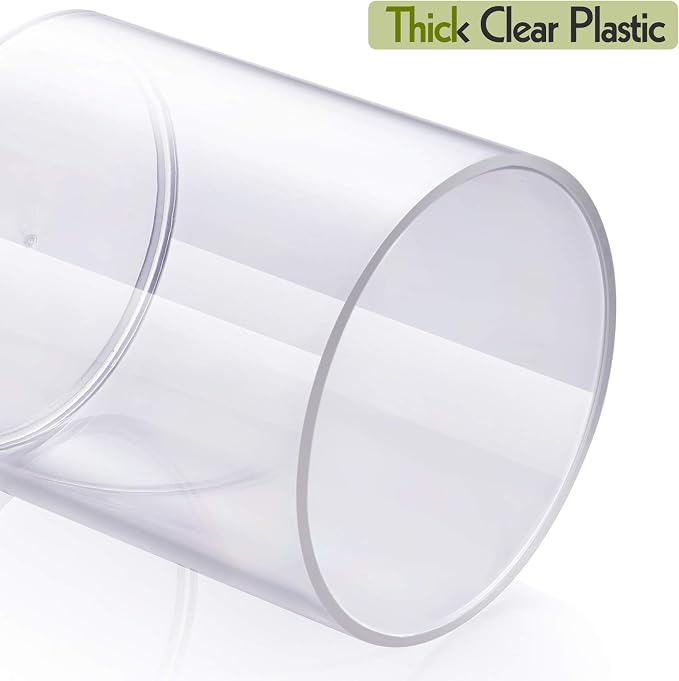 4 Pcs Acrylic Qtip Holder Dispenser for Cotton Swabs, Balls, Floss Picks | Thick, Highly Clear, w/ Labels - Small Canister Apothecary Jar Set, Bathroom Decor Essentials, Shelf Vanity Storage Organizer