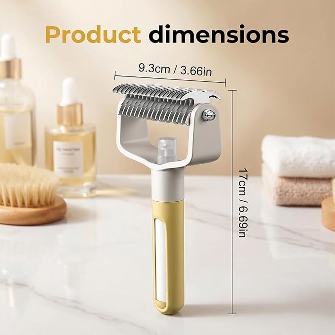 Pet Grooming Brush, Double Sided Pet Grooming Tool for Dogs and Cats, Extra-Wide Stainless Steel Deshedding Dog Brush for Matted Fur Medium or Long Haired Breeds (Blue, 1pcs)