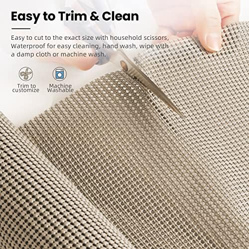 BAGAIL Non-Adhesive Shelf Liner, Thick Strong Grip Drawer Liners for Kitchen Cabinets, Heavy-Duty Easy Cut Cabinet Liners for Shelves, Pantry, Bathroom Cupboards - 12" x 30FT, Beige