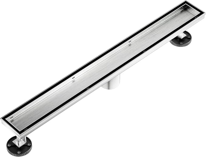 Neodrain 30-Inch Linear Shower Drain,with 2-in-1 Flat & Tile Insert Cover, Rectangle Shower Floor Drain, Linear Drain with Hair Strainer