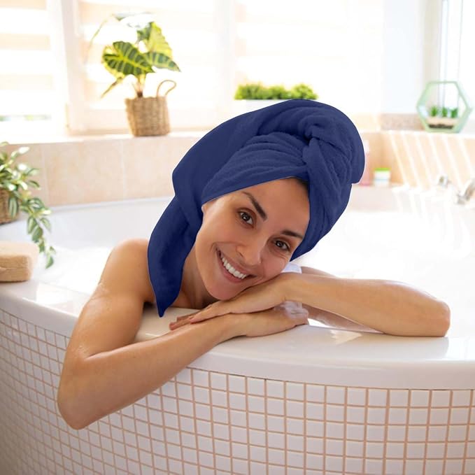 KAHAF COLLECTION 6 Pack Bath Towels Set (27 x 54 Inches) 100% Ring Spun Cotton, Lightweight, Quick Dry, Highly Absorbent Towels (Navy, (27x54) Inches)