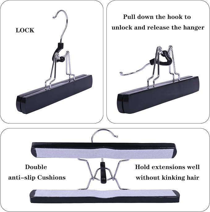 3PCS Wig Storage Bags with Hanger - Portable Hair Extension Organizer Dust-proof Stand (Purple)