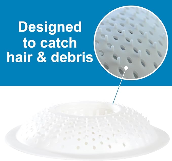 Evriholder Hairstopper 2pk, Plastic Drain Protector for Bathtubs & Showers, Pack of 2