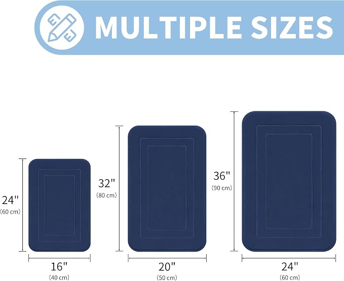 Cupic Cupid Memory Foam Bath Mat 20"×32", Non Slip Bathroom Rugs, Navy Blue | Soft Touch, Cushioned Comfort, Non Slip Bathroom Mat, Super Absorbent & Quick Dry, Machine Washable for Shower, Tub & Vanity