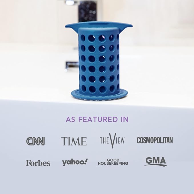 ShowerShroom the Revolutionary 2" Stand-Up Shower Stall Drain Protector Hair Catcher/Strainer, Blue