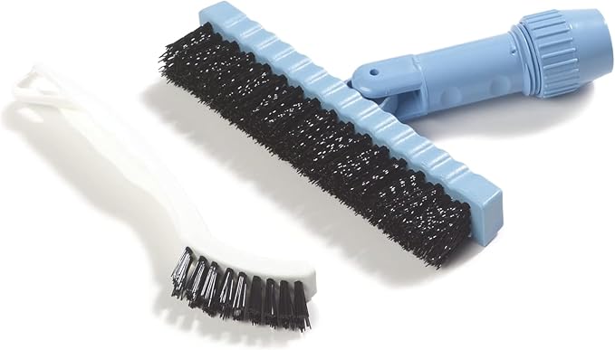 SPARTA Flo-Pac Grout Brush with Nylon Bristles, Scrubber with Handle for Bathroom and Kitchen Tile, 8", White