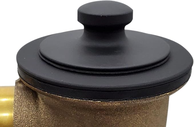 Westbrass D3324-62 1-1/2" NPSM Pull & Drain Bathtub Plug, Coarse Thread, Matte Black