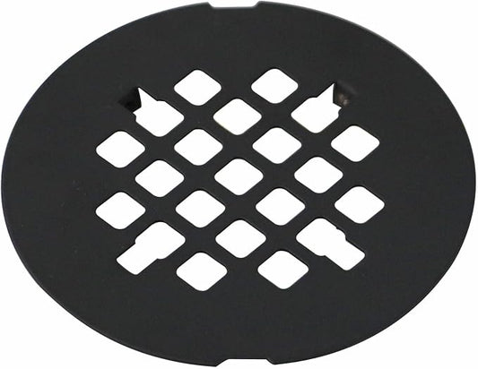 Matte Black Snap-in Shower Drain Cover Replacement, Welsan Stainless Steel 4-1/4" OD Round Shower Strainer Grid Easy to Install