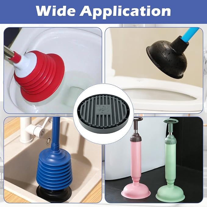 2 Pcs Plunger Trays, Air Drying Mat for Toilet Plunger, Catches Drips and Dries Quickly, Toilet Plunger Organizer Mat, Toilet Plunger Holder Only(6.3inch)